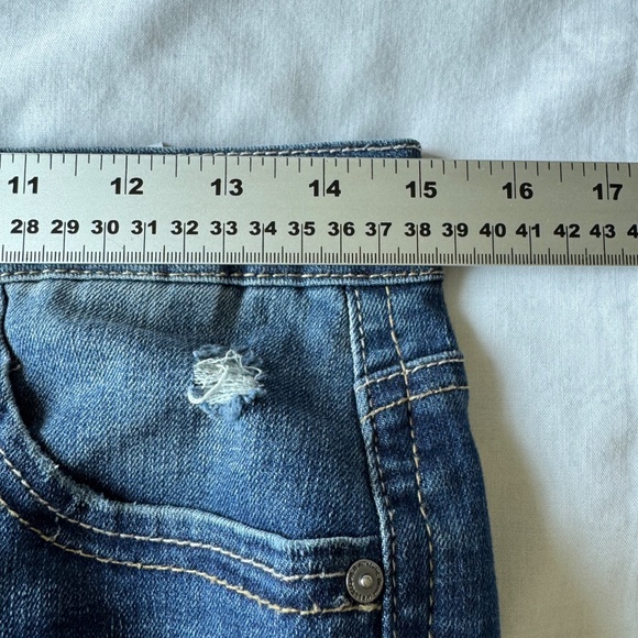 Wallflower Women's Distressed Denim Faded Stretchy Jeans Blue Size 7 Casual - Picture 11 of 16